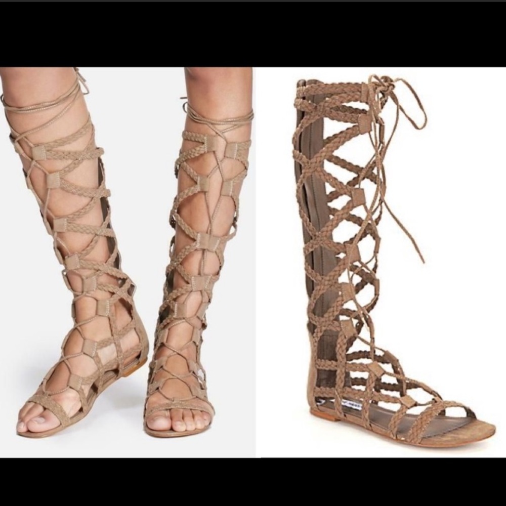 Steve Madden Tan Lace Up Gladiator Sandal - 8M